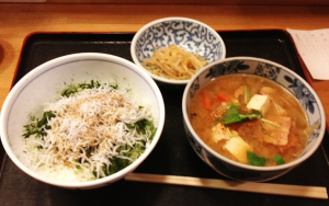 シラス丼＋中トン汁定食